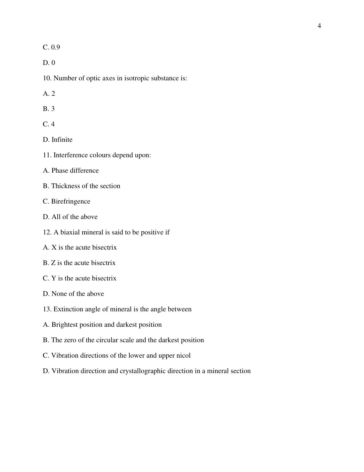 Odisha CPET 2021 GEOLOGY Question Paper - Page 4
