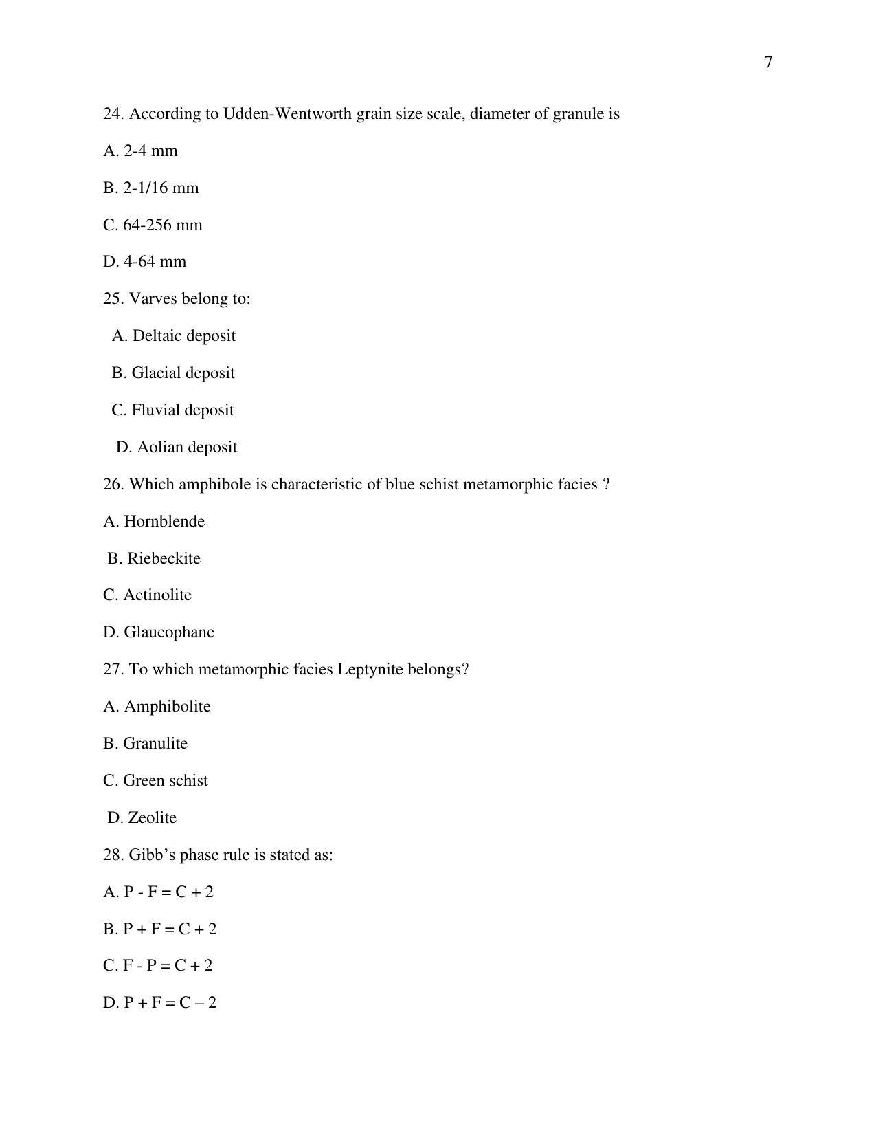 Odisha CPET 2021 GEOLOGY Question Paper - Page 7