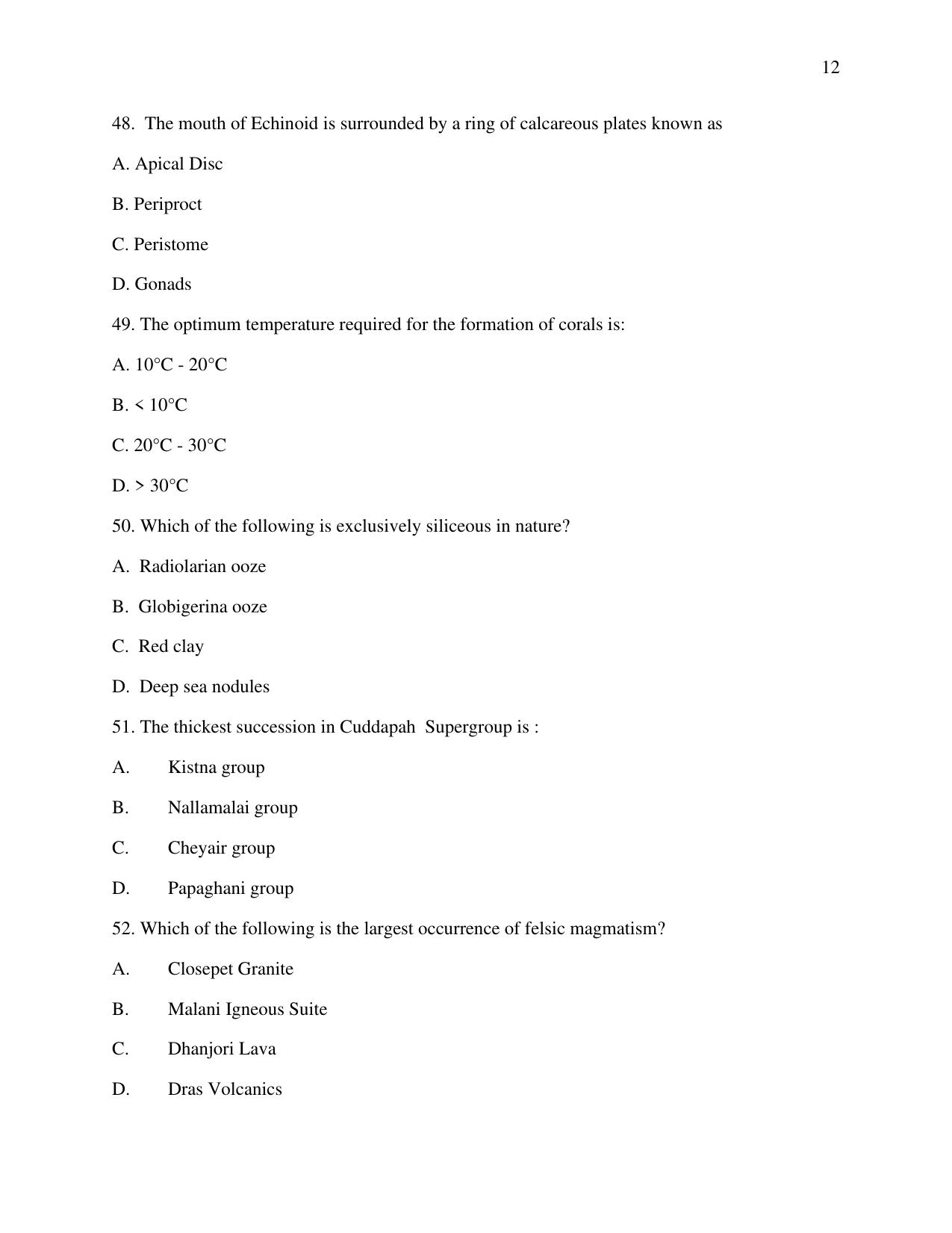 Odisha CPET 2021 GEOLOGY Question Paper - Page 12