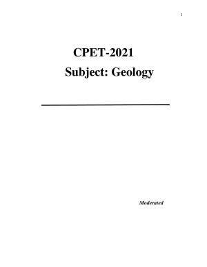 Odisha CPET 2021 GEOLOGY Question Paper