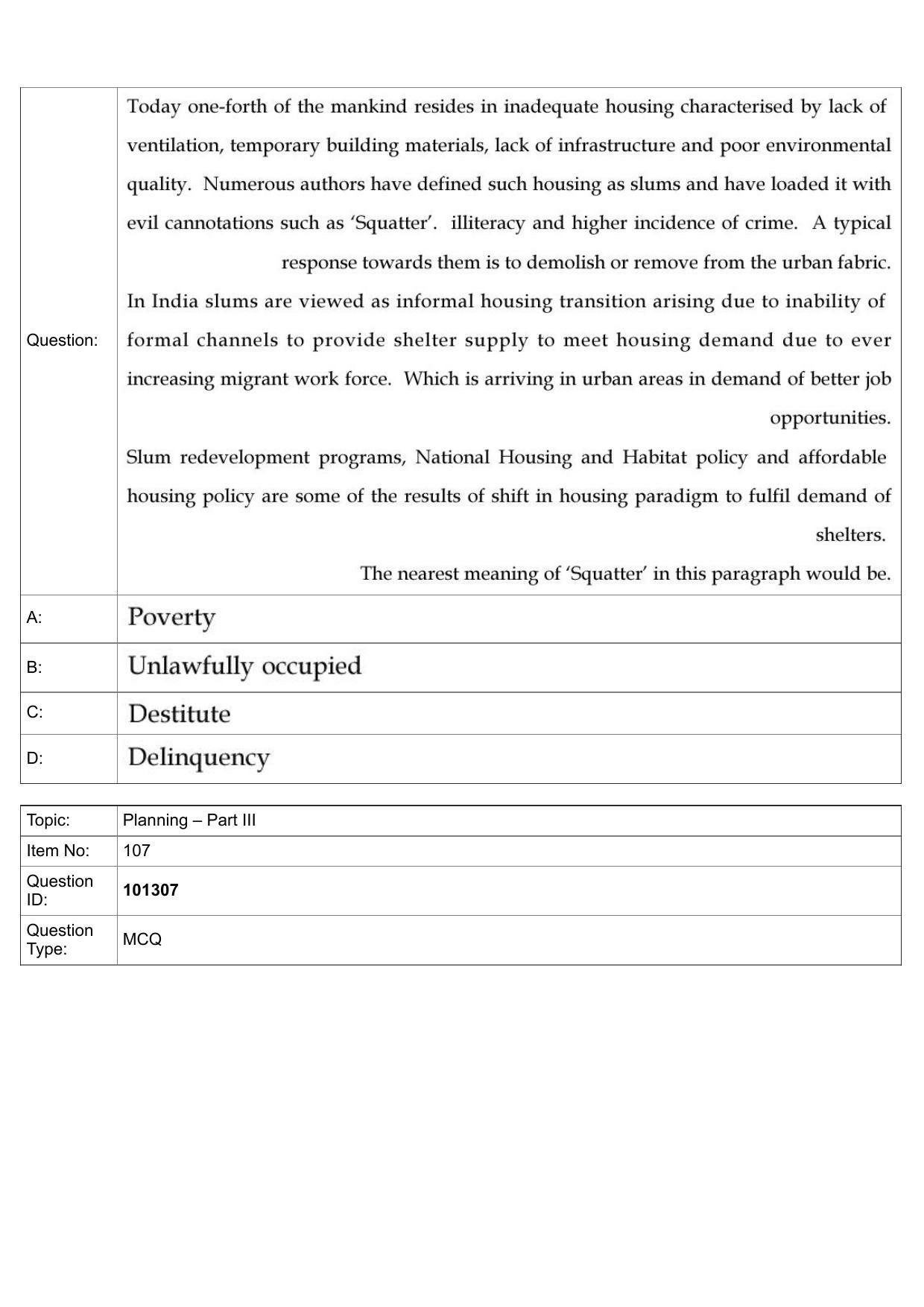 JEE Mains 2022: B Arch & B Planning Urdu (Shift 1) 30-07-2022 Question Paper - Page 73