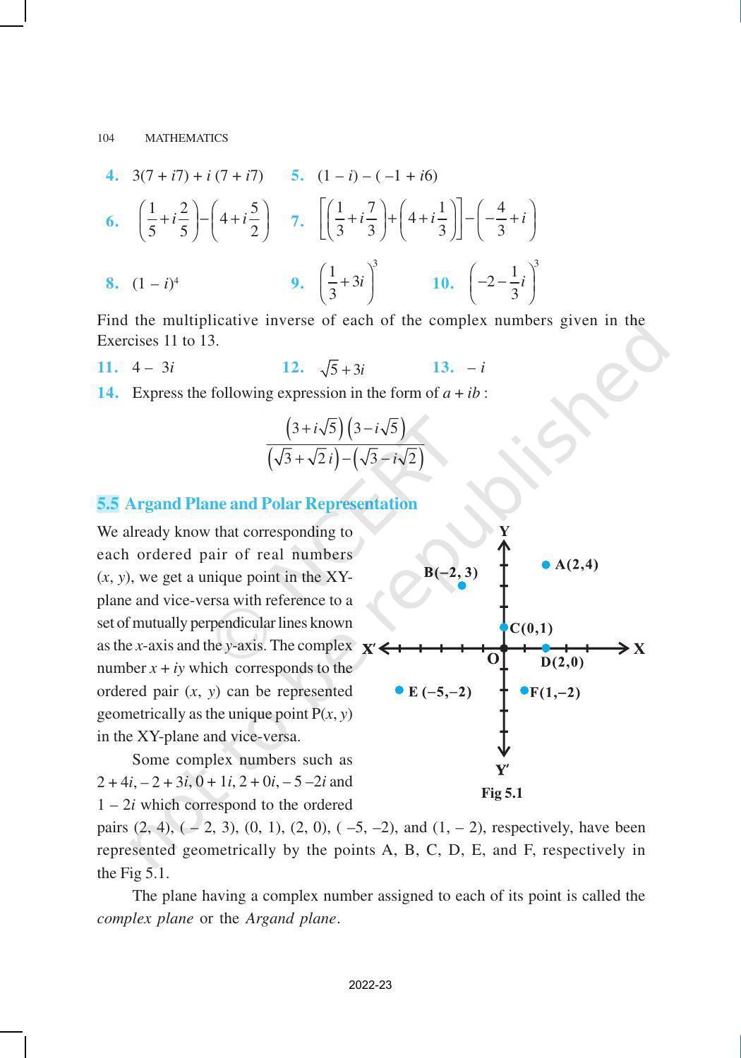 NCERT Book for Class 11 Maths Chapter 5 Complex Numbers and Quadratic Equations - Page 8