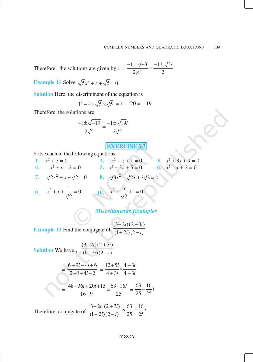 NCERT Book for Class 11 Maths Chapter 5 Complex Numbers and Quadratic Equations - Page 13