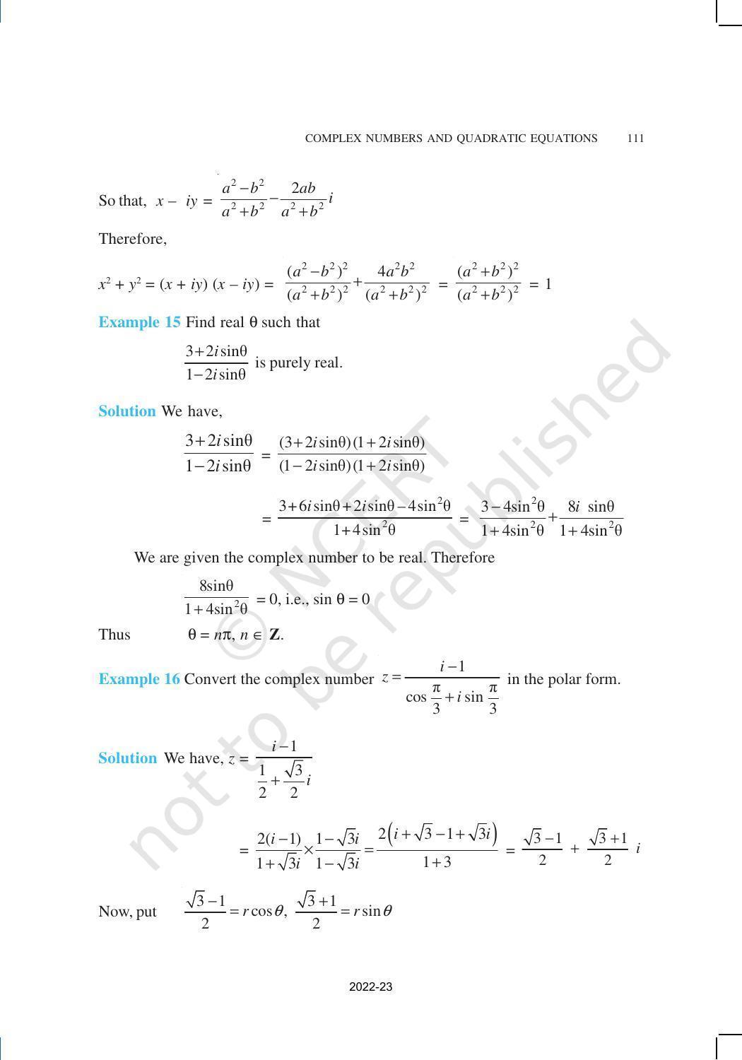 NCERT Book for Class 11 Maths Chapter 5 Complex Numbers and Quadratic Equations - Page 15