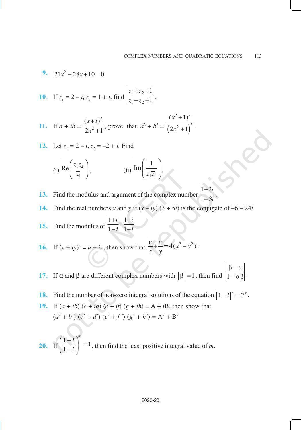 NCERT Book for Class 11 Maths Chapter 5 Complex Numbers and Quadratic Equations - Page 17