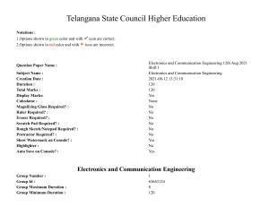 TS PGECET 2021: (EC) Electronics and Communication Engineering Question Papers