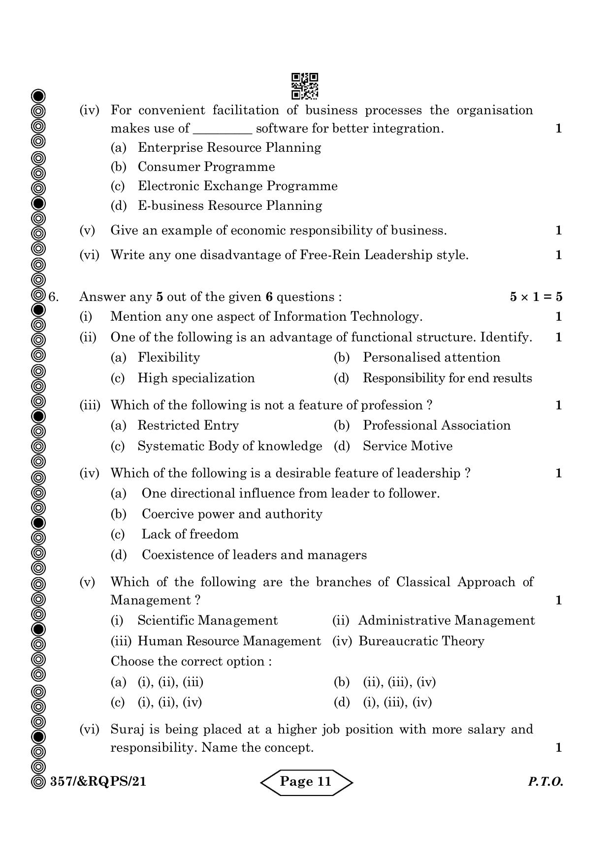 CBSE Class 12 Business Administration 2024 Question Paper - Page 11