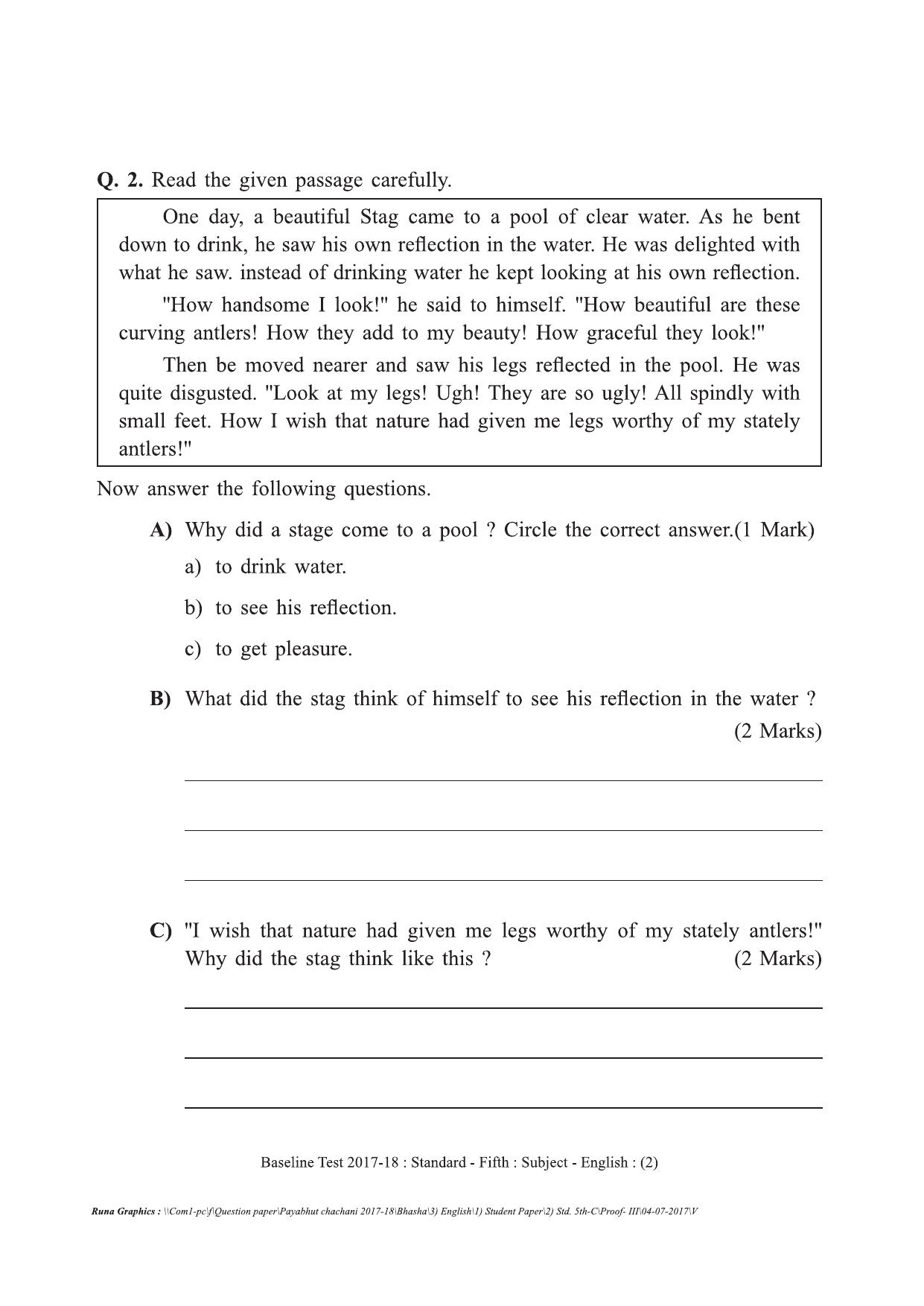 Maharashtra Board Class 5 English इंग्रजी Set C (संच-क) Question Bank - Page 2