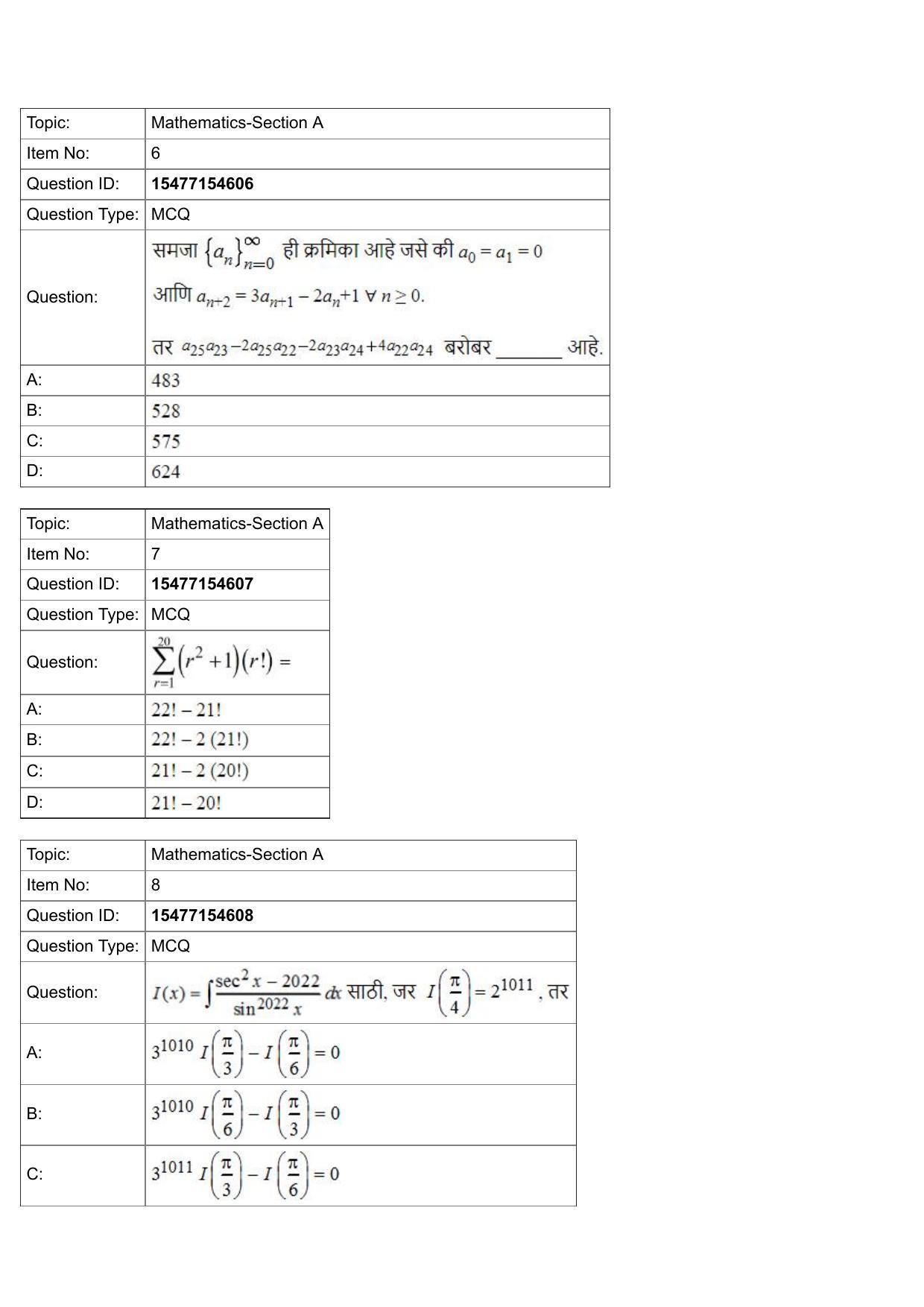 JEE Mains 2022: BTech Marathi (Shift 2) 29-07-2022 Question Paper - Page 3