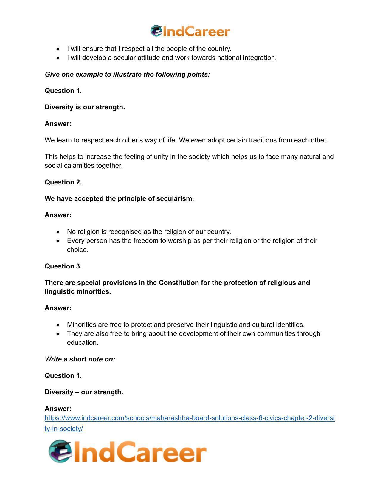 Maharashtra Board Solutions Class 6-Civics: Chapter 2- Diversity in Society - Page 9