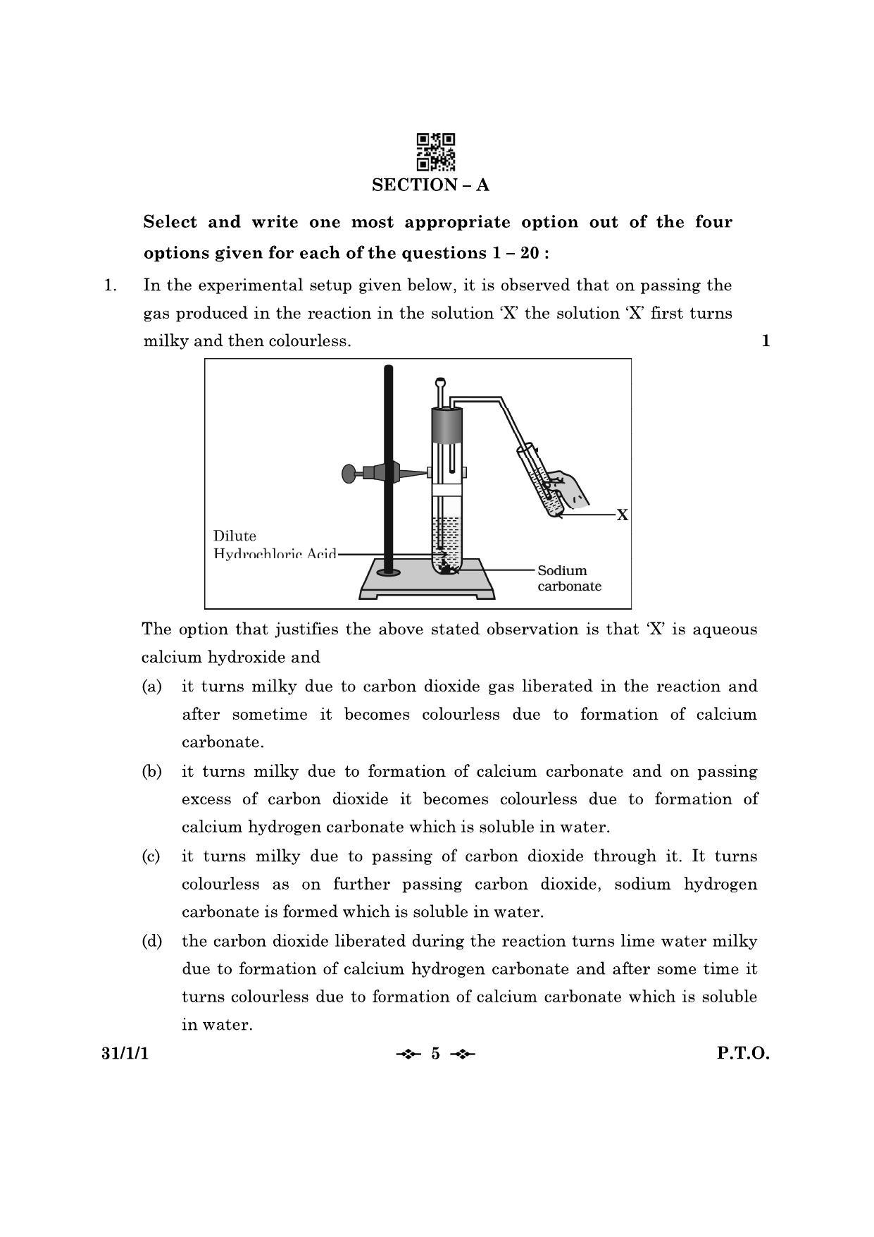 CBSE Class 10 31-1-1 Science 2023 Question Paper - Page 5
