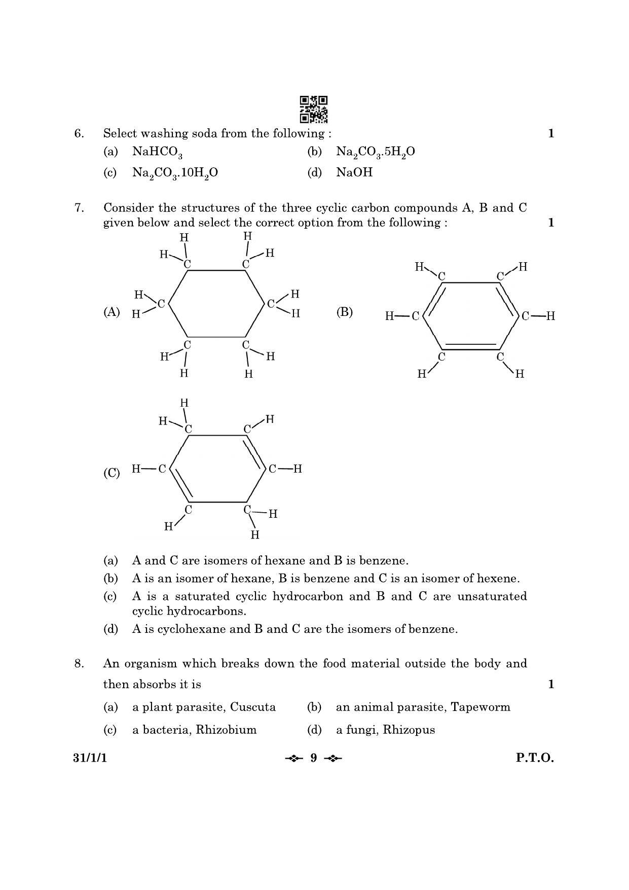 CBSE Class 10 31-1-1 Science 2023 Question Paper - Page 9