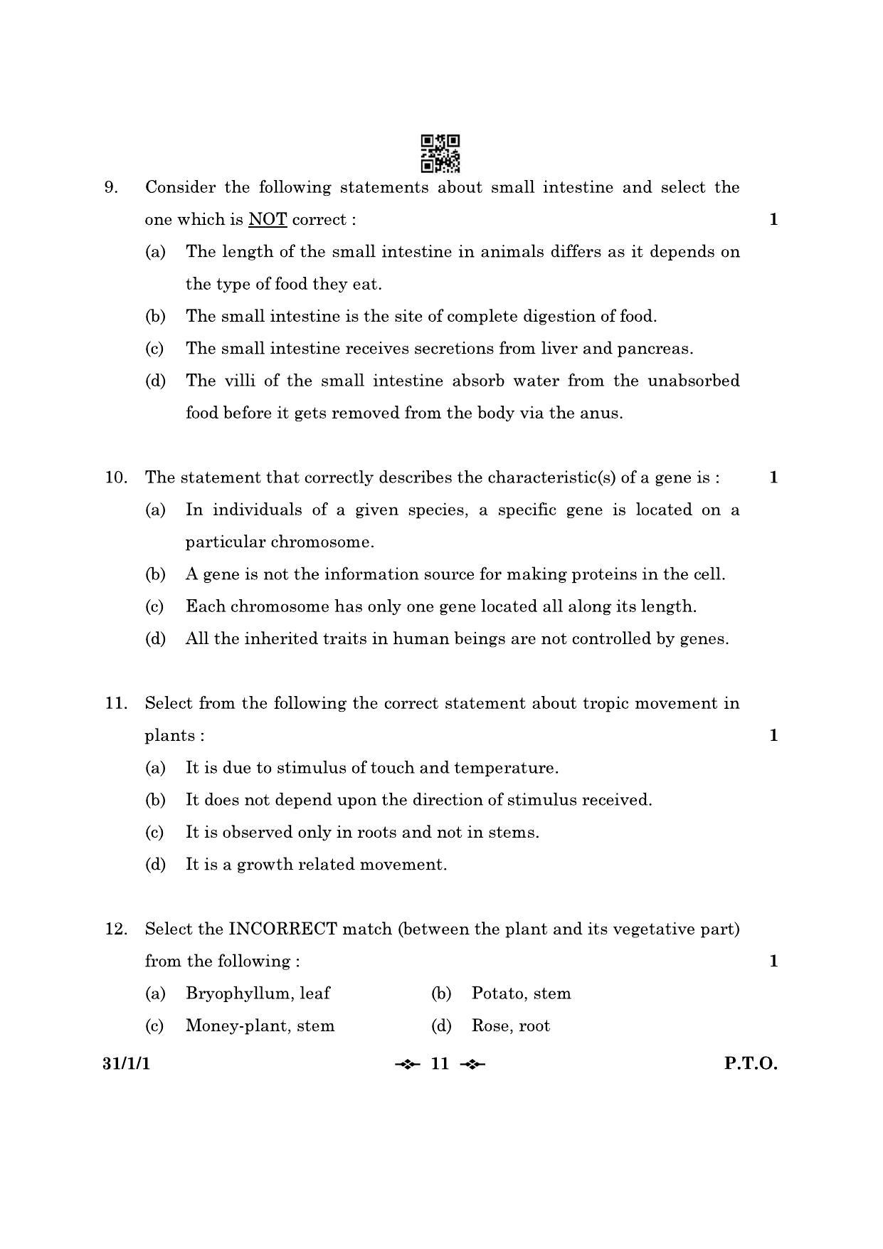 CBSE Class 10 31-1-1 Science 2023 Question Paper - Page 11