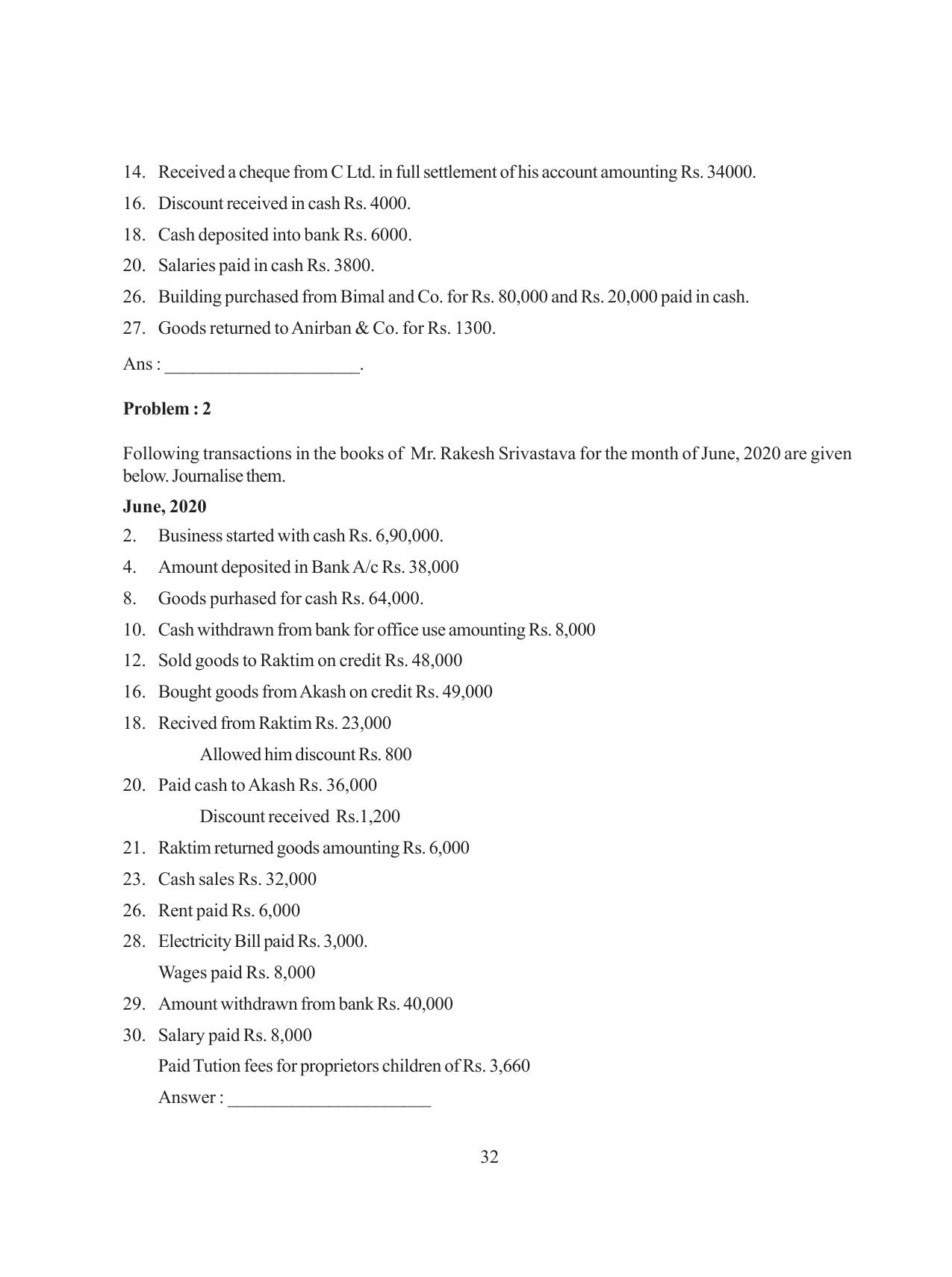 Tripura Board Class 11 Hishab Shastra Part-I & II Bengali Version Workbooks - Page 36
