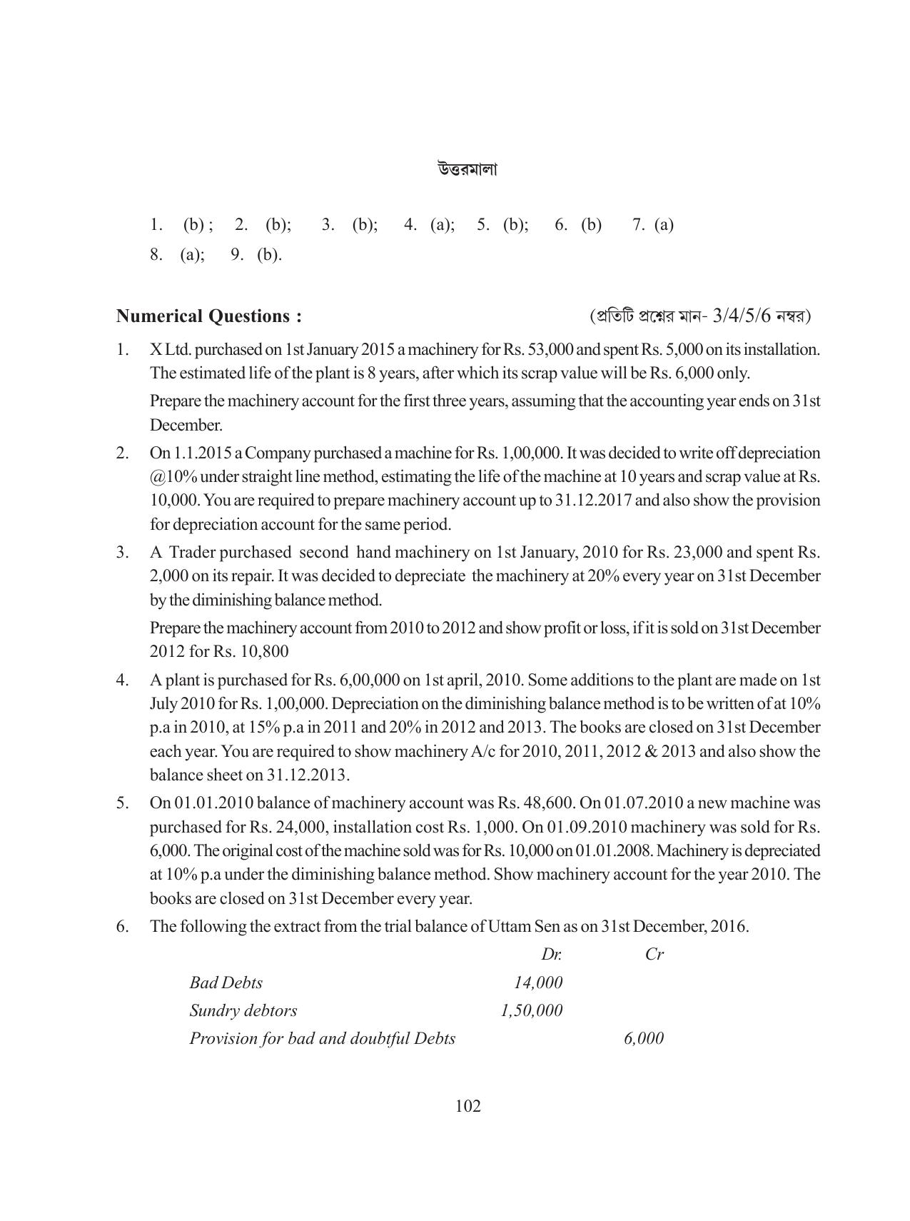 Tripura Board Class 11 Hishab Shastra Part-I & II Bengali Version Workbooks - Page 106