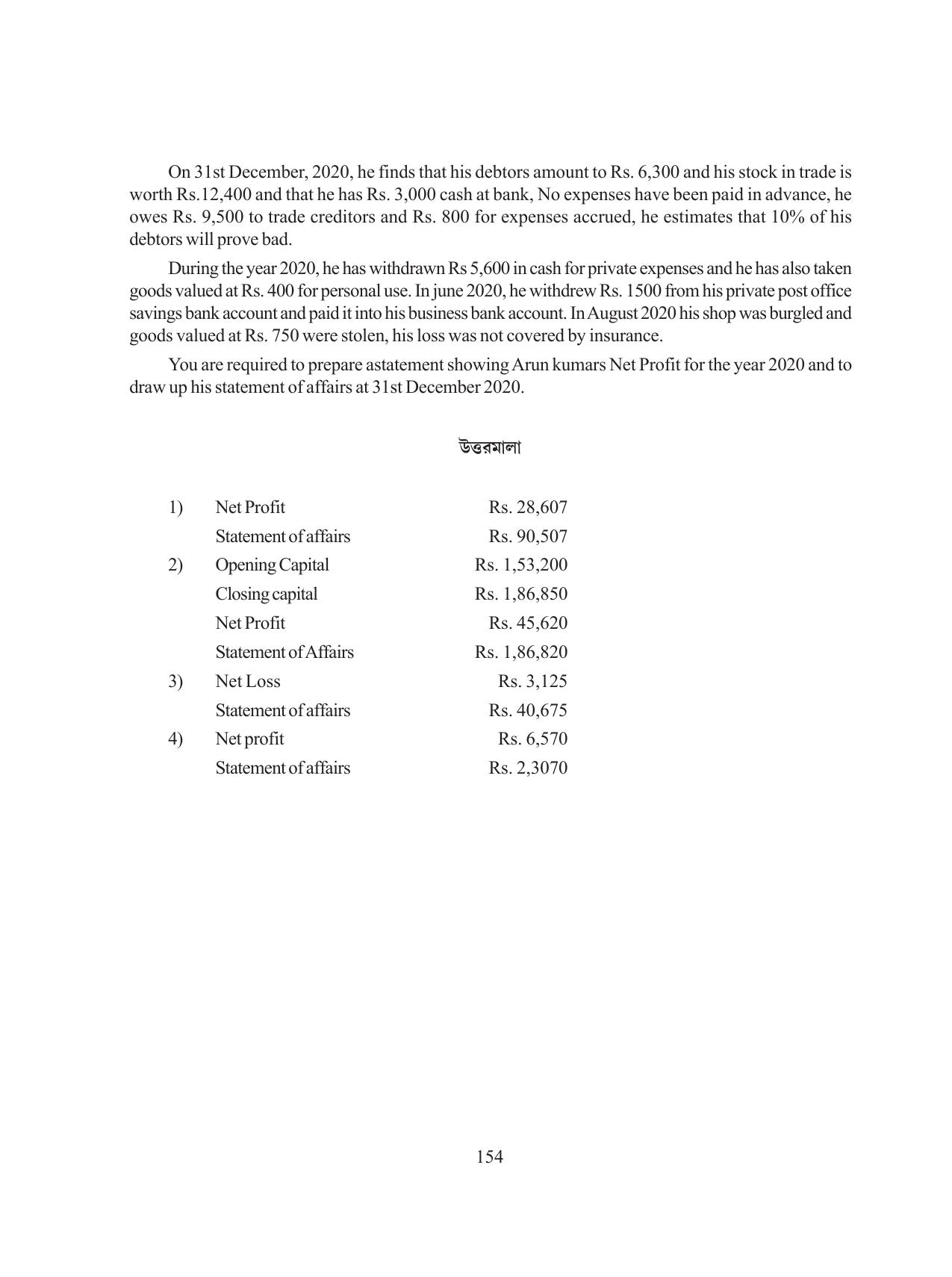 Tripura Board Class 11 Hishab Shastra Part-I & II Bengali Version Workbooks - Page 158