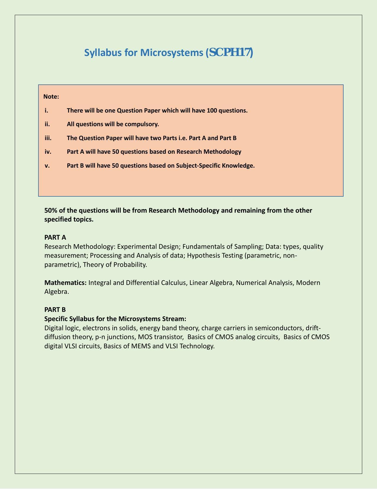 NTA PhD Entrance Exam Micro Systems Syllabus - Page 1