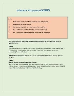 NTA PhD Entrance Exam Micro Systems Syllabus