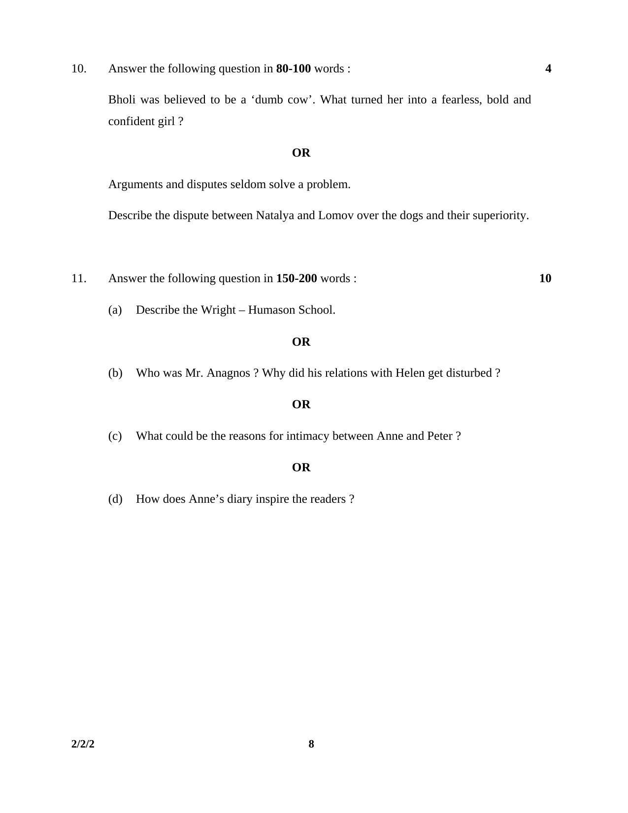 CBSE Class 10 2-2-2 English Lang. & Lit. 2016 Question Paper - Page 8
