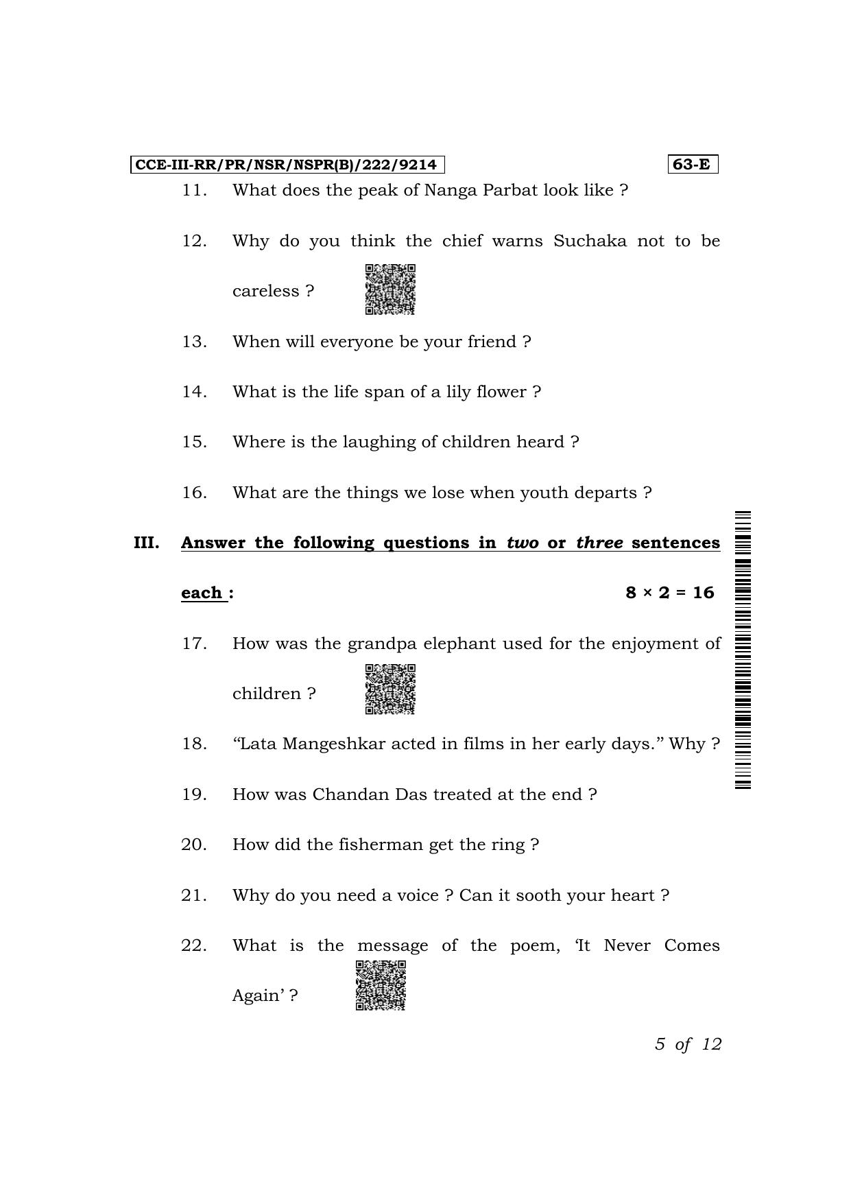 Karnataka SSLC Third Language English Exam 3 Question Paper 2024 (B Version) - Page 5