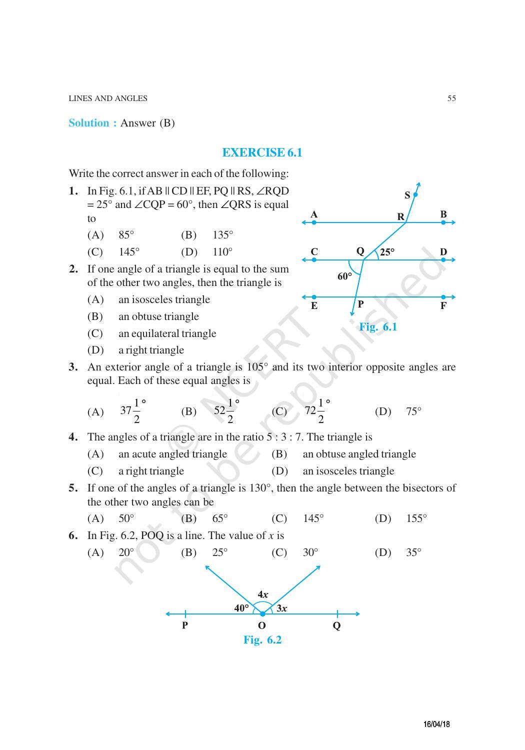 NCERT Exemplar Book for Class 9 Maths: Chapter 6 Lines and Angles - Page 2