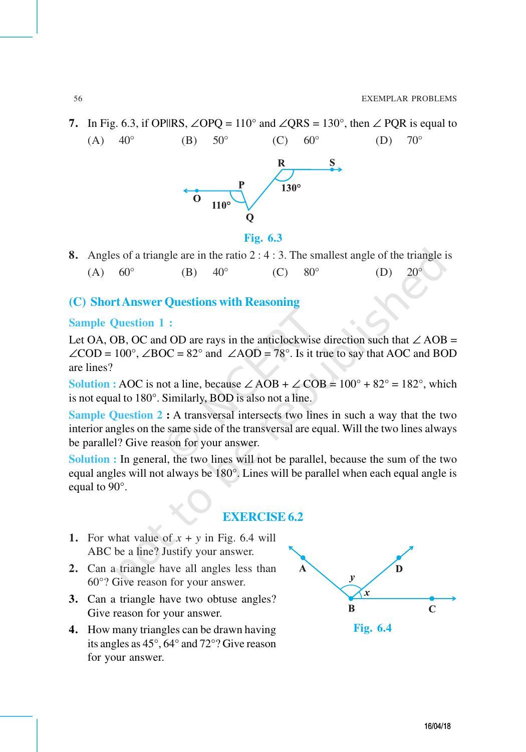 NCERT Exemplar Book for Class 9 Maths: Chapter 6 Lines and Angles - Page 3