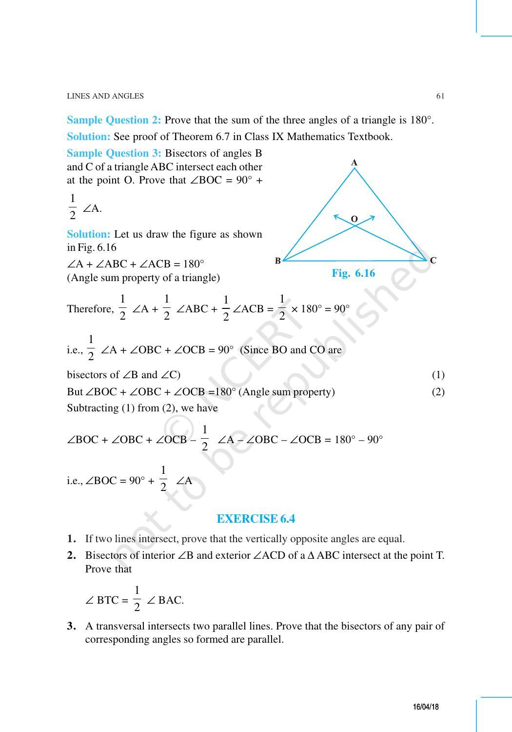 NCERT Exemplar Book for Class 9 Maths: Chapter 6 Lines and Angles - Page 8