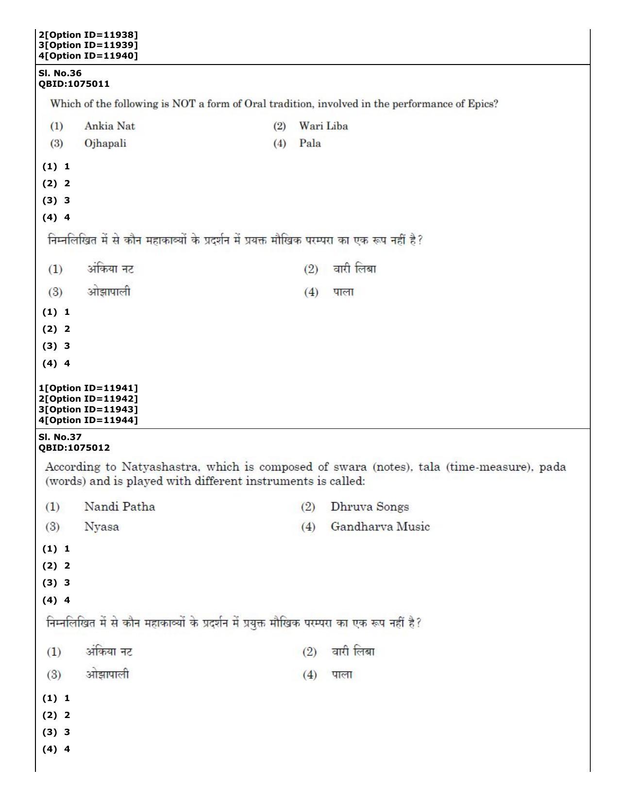 CUET (PG) 2022: PGQP-72 Art and Aesthetics (04-09-2022) Question Paper - Page 27