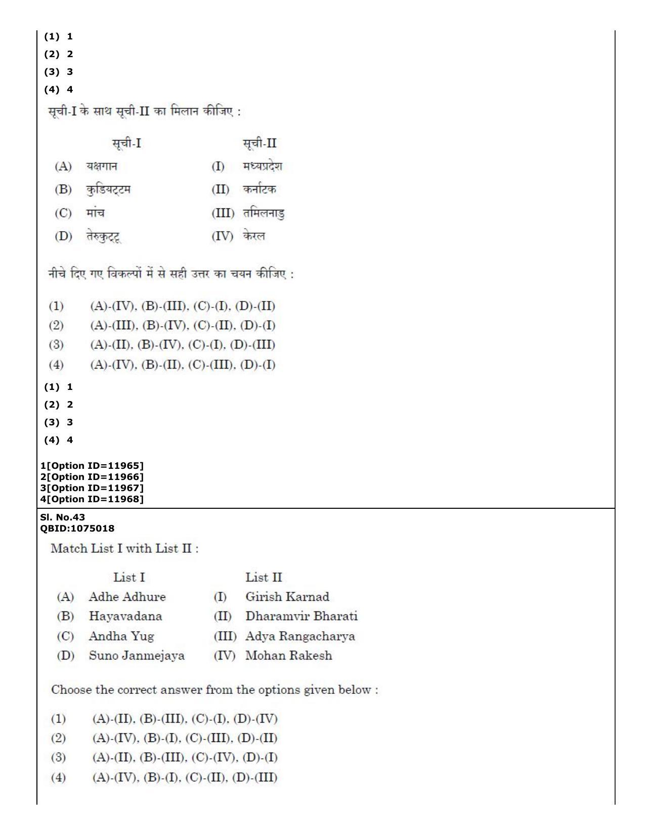 CUET (PG) 2022: PGQP-72 Art and Aesthetics (04-09-2022) Question Paper - Page 31