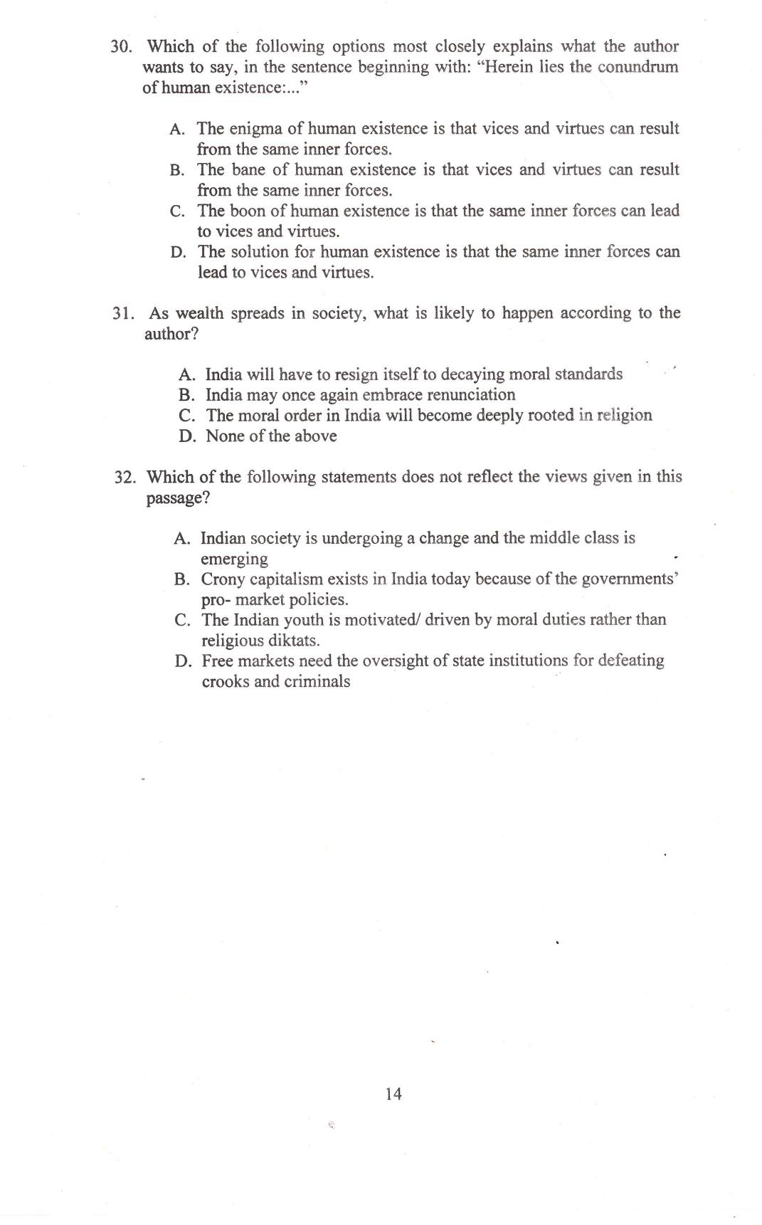 IIFT 2014 Question Paper - Page 16