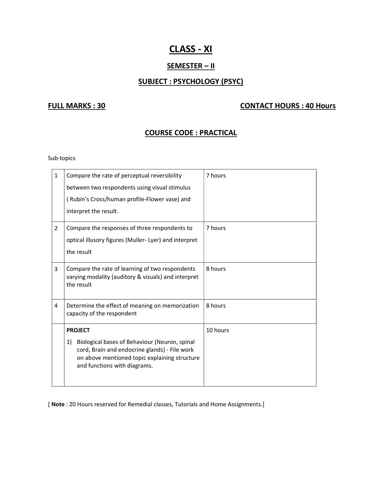 WBCHSE Class 11 & 12 Syllabus for Psychology (PSYC) (SET III) - Page 6