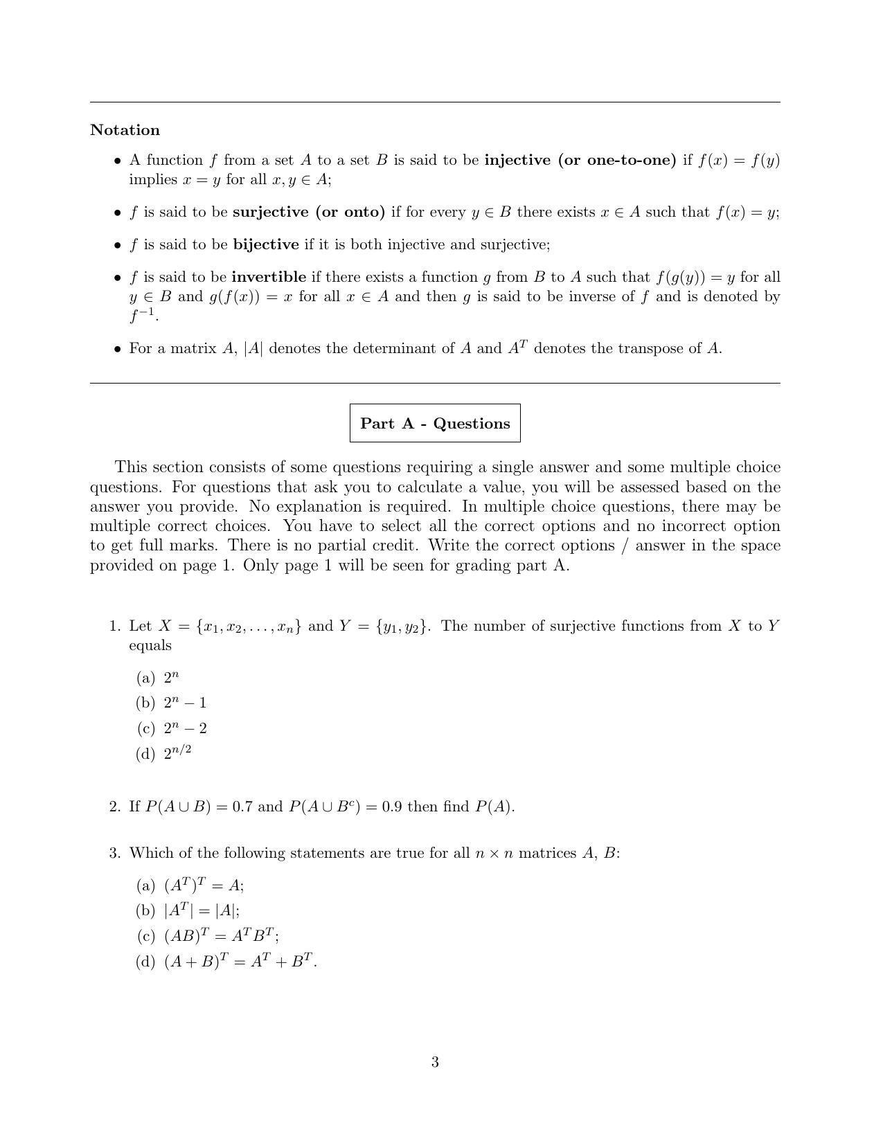 CMI Entrance Exam 2019 Question Paper MSc Data Science - Page 5