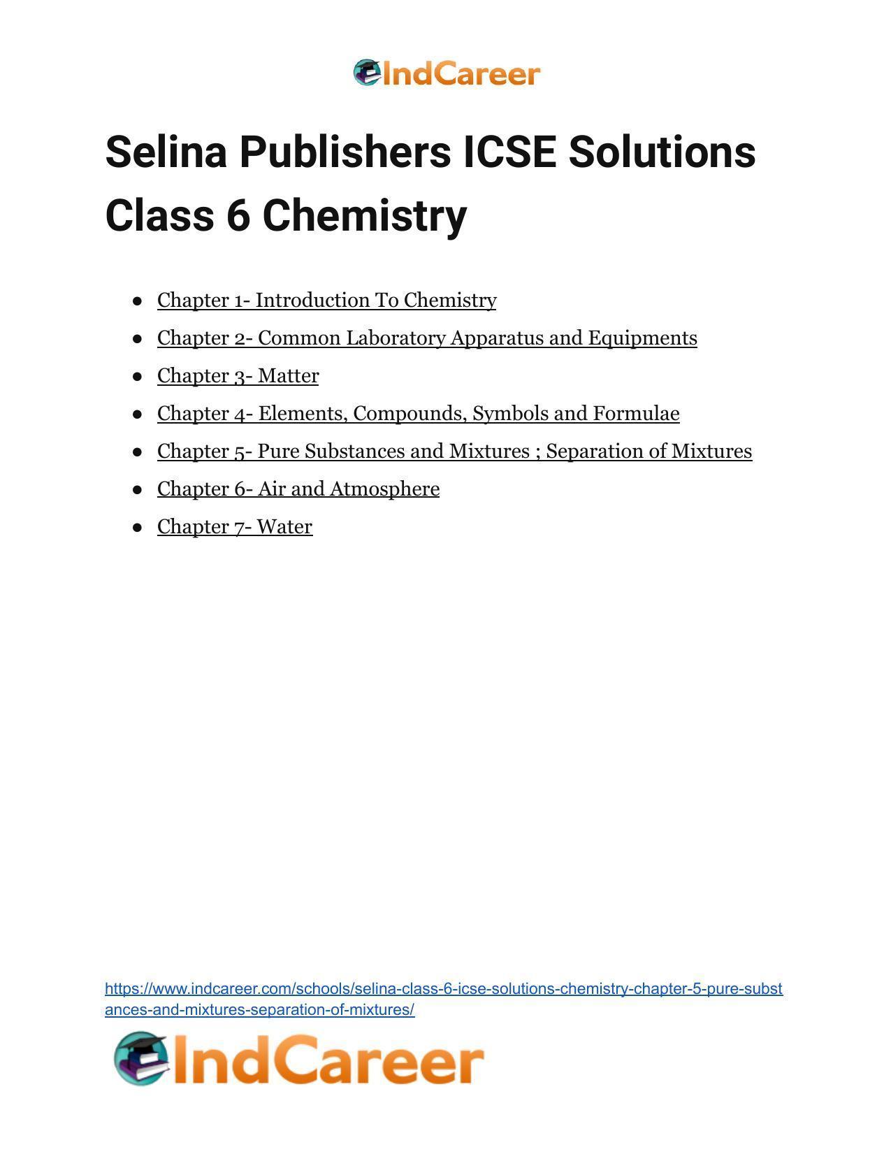Selina Class 6 ICSE Solutions Chemistry : Chapter 5- Pure Substances and Mixtures ; Separation of Mixtures - Page 15