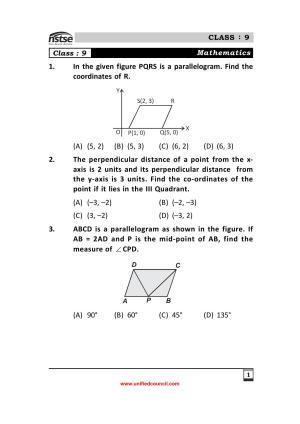 2023 Class 9 NSTSE Sample Question Papers
