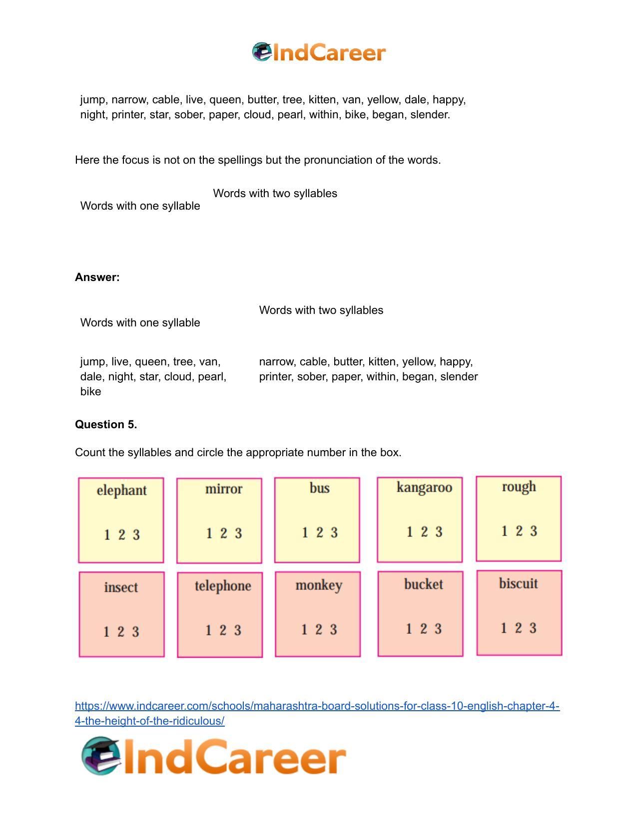 Maharashtra Board Solutions for Class 10- English: Chapter 4.4- The Height of the Ridiculous - Page 4