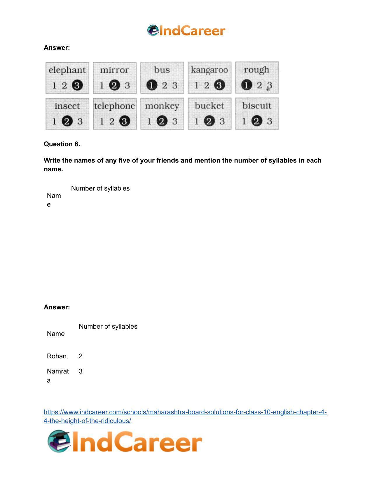Maharashtra Board Solutions for Class 10- English: Chapter 4.4- The Height of the Ridiculous - Page 5