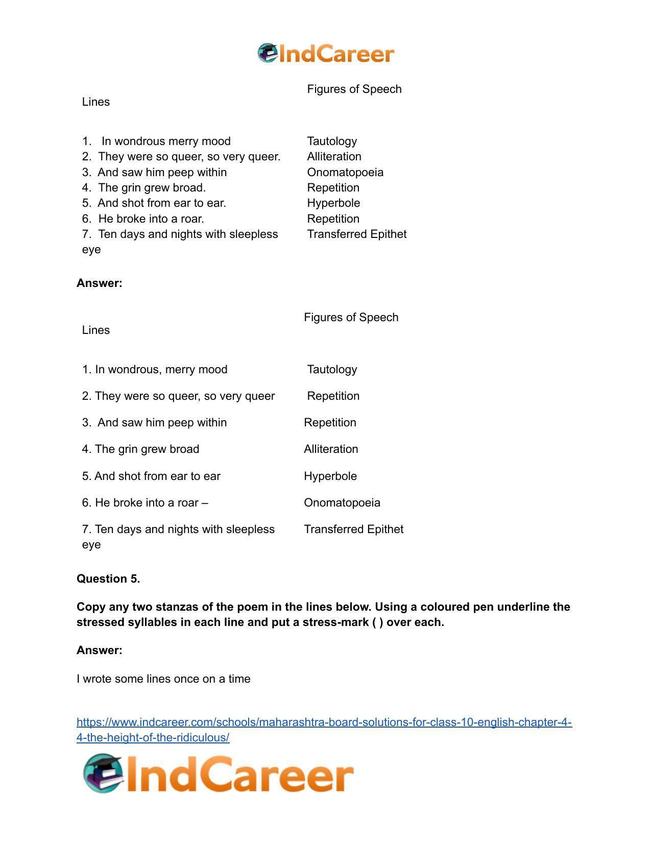 Maharashtra Board Solutions for Class 10- English: Chapter 4.4- The Height of the Ridiculous - Page 9