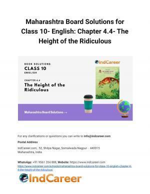 Maharashtra Board Solutions for Class 10- English: Chapter 4.4- The Height of the Ridiculous