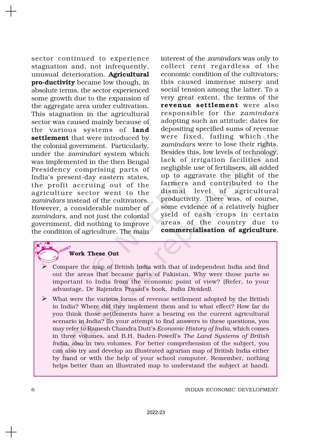 NCERT Book for Class 11 Economics (Indian Economics) Chapter 1 Indian Economy on the Eve of Independence - Page 6