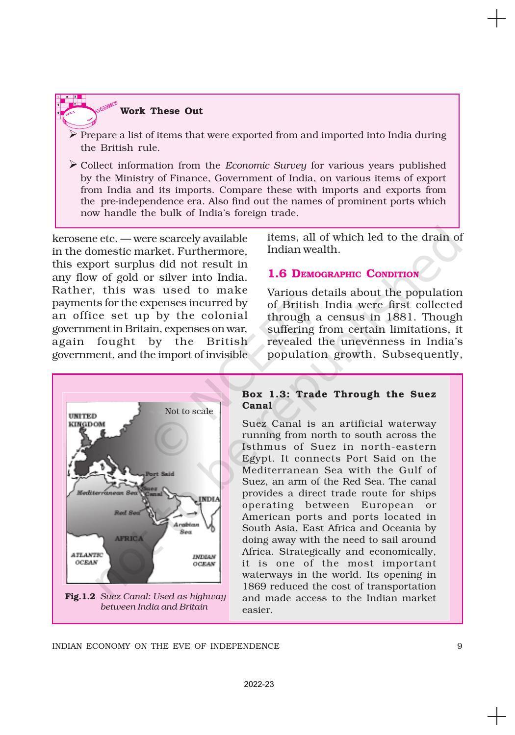 NCERT Book for Class 11 Economics (Indian Economics) Chapter 1 Indian Economy on the Eve of Independence - Page 9