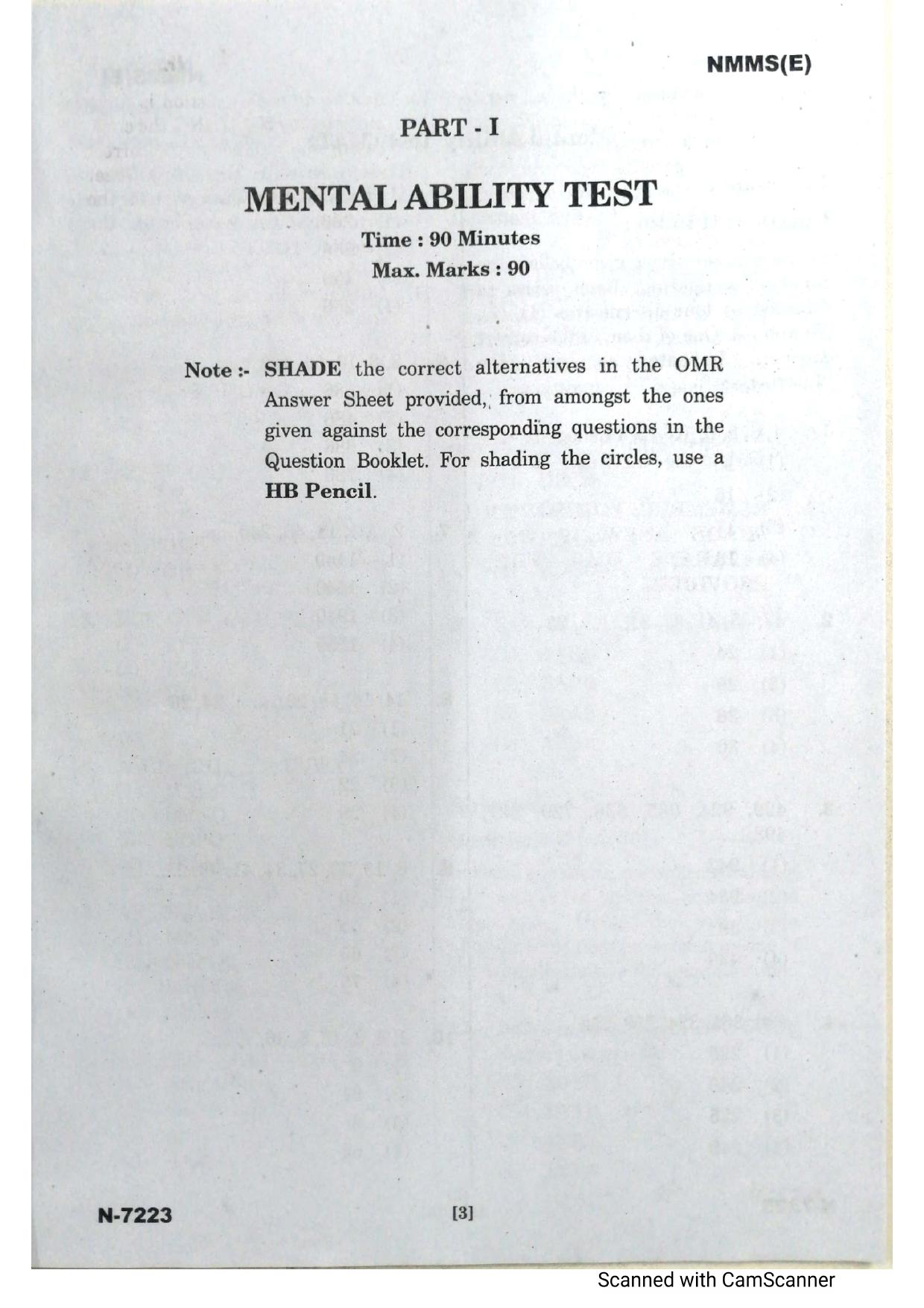 Telangana NMMS Dec 2023 English Question Paper - Page 3