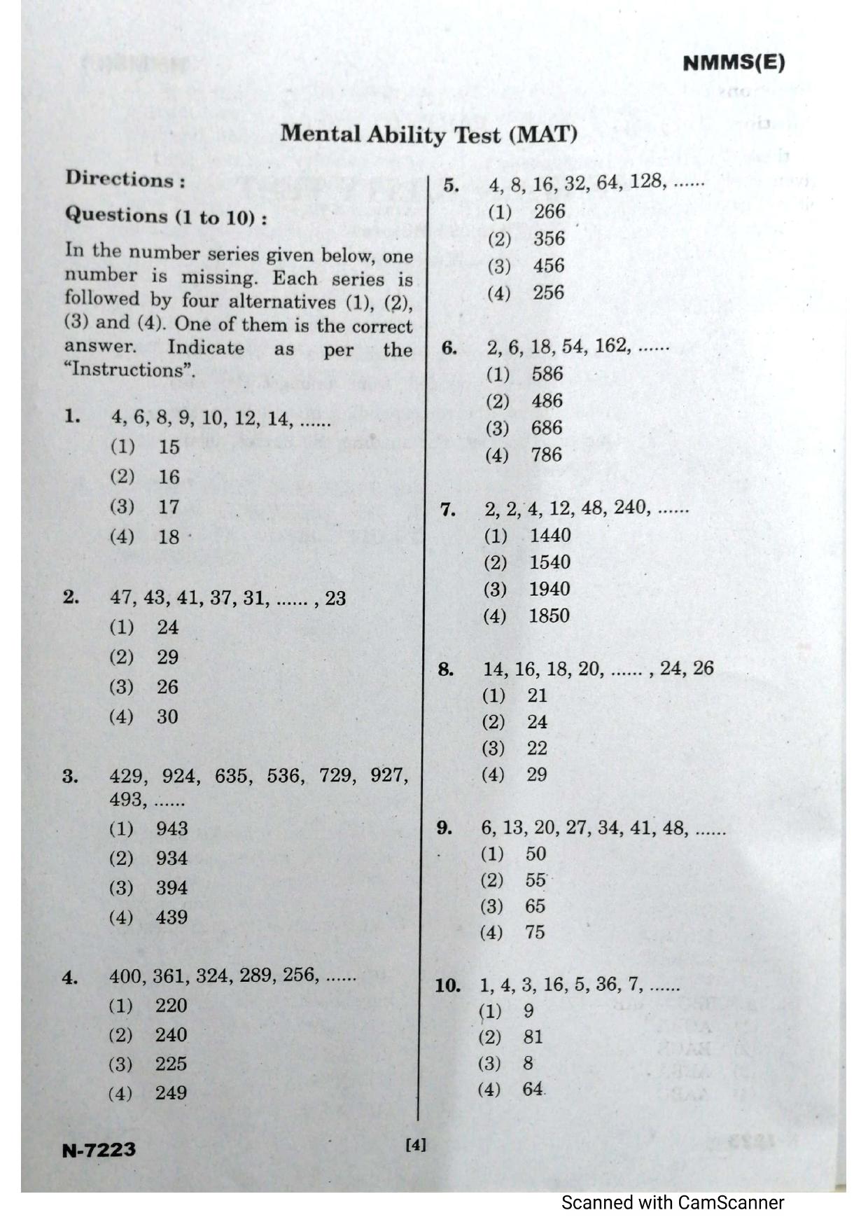 Telangana NMMS Dec 2023 English Question Paper - Page 4
