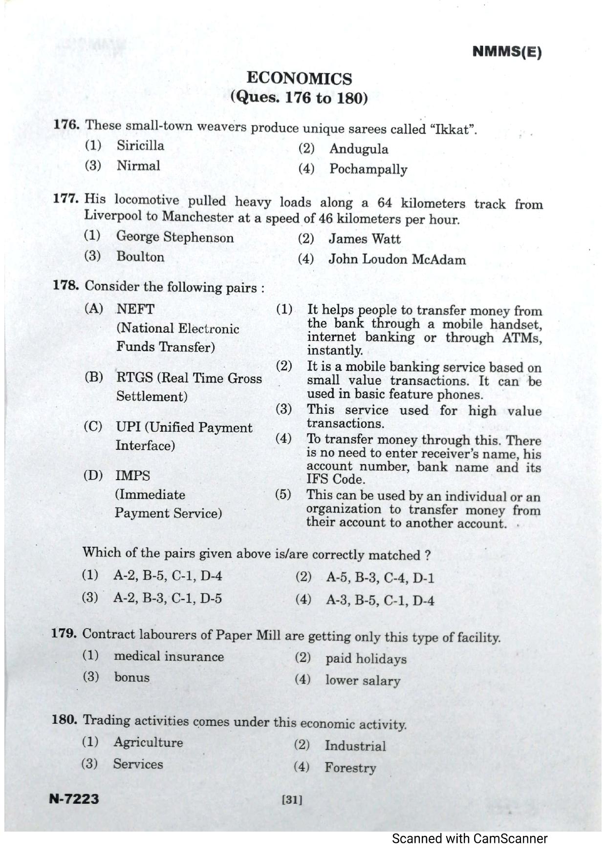 Telangana NMMS Dec 2023 English Question Paper - Page 29