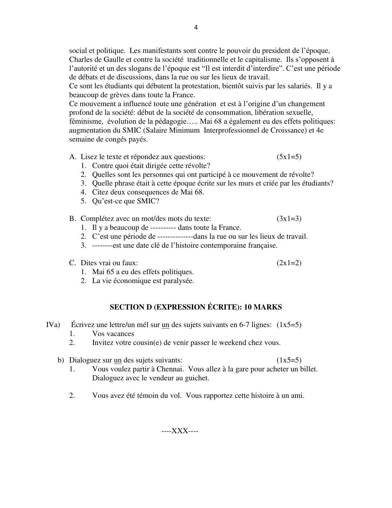Karnataka II PUC French Model Question Paper 2023 - Page 5