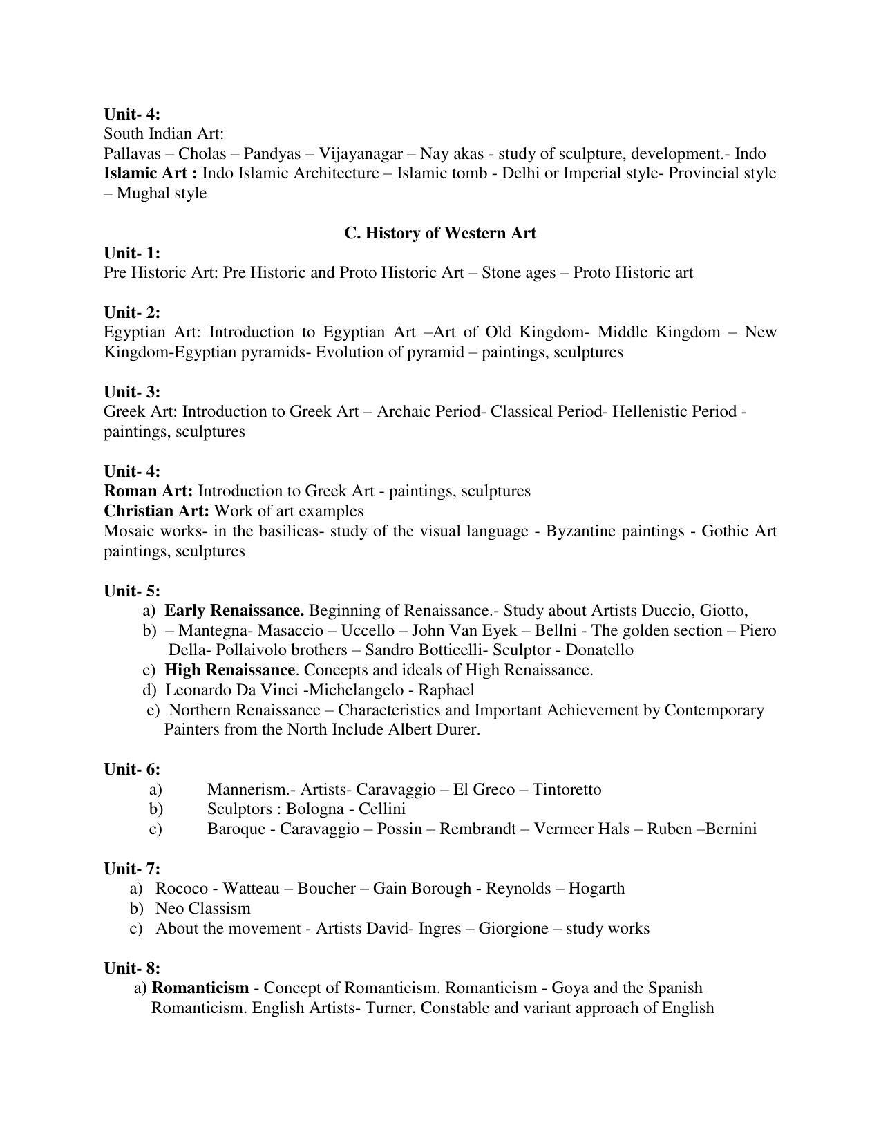 AP PGCET BFA Syllabus - Page 2