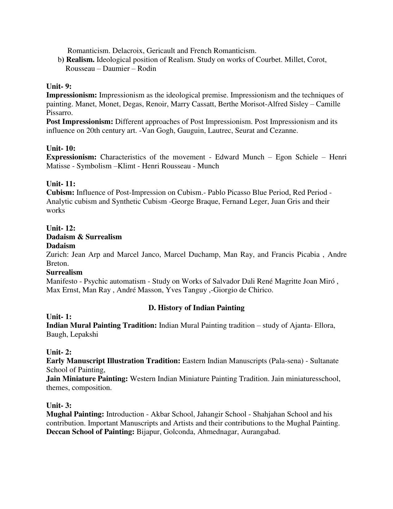 AP PGCET BFA Syllabus - Page 3