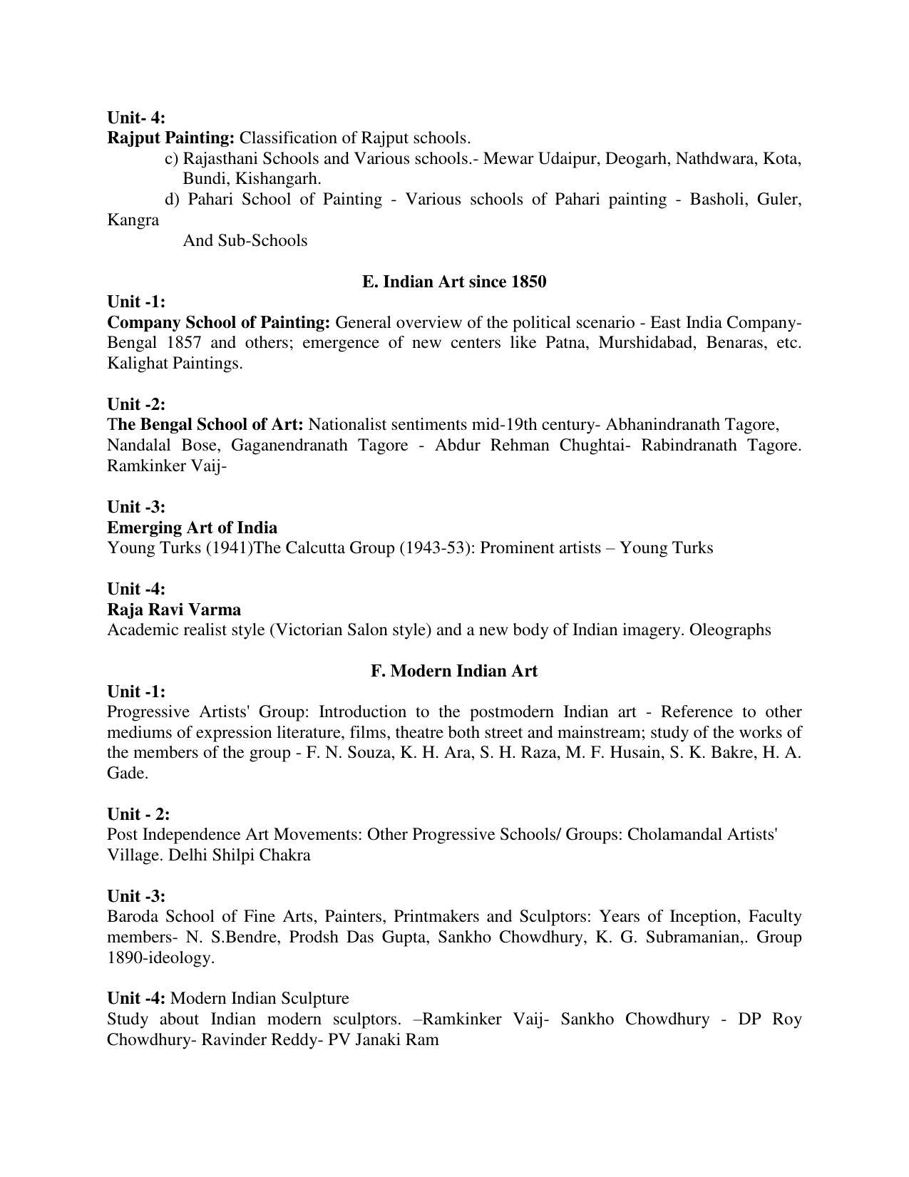 AP PGCET BFA Syllabus - Page 4