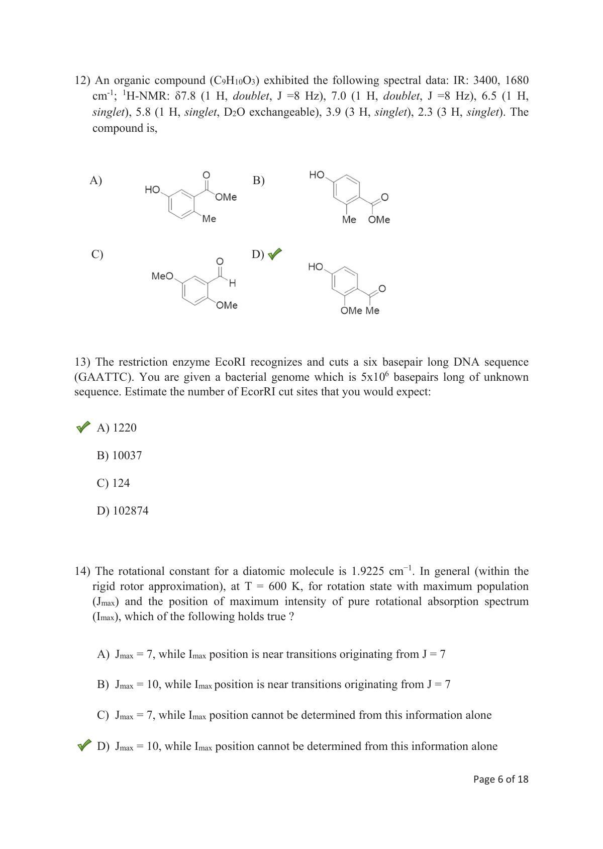 TIFR GS 2018 Chemistry Question Paper - Page 7