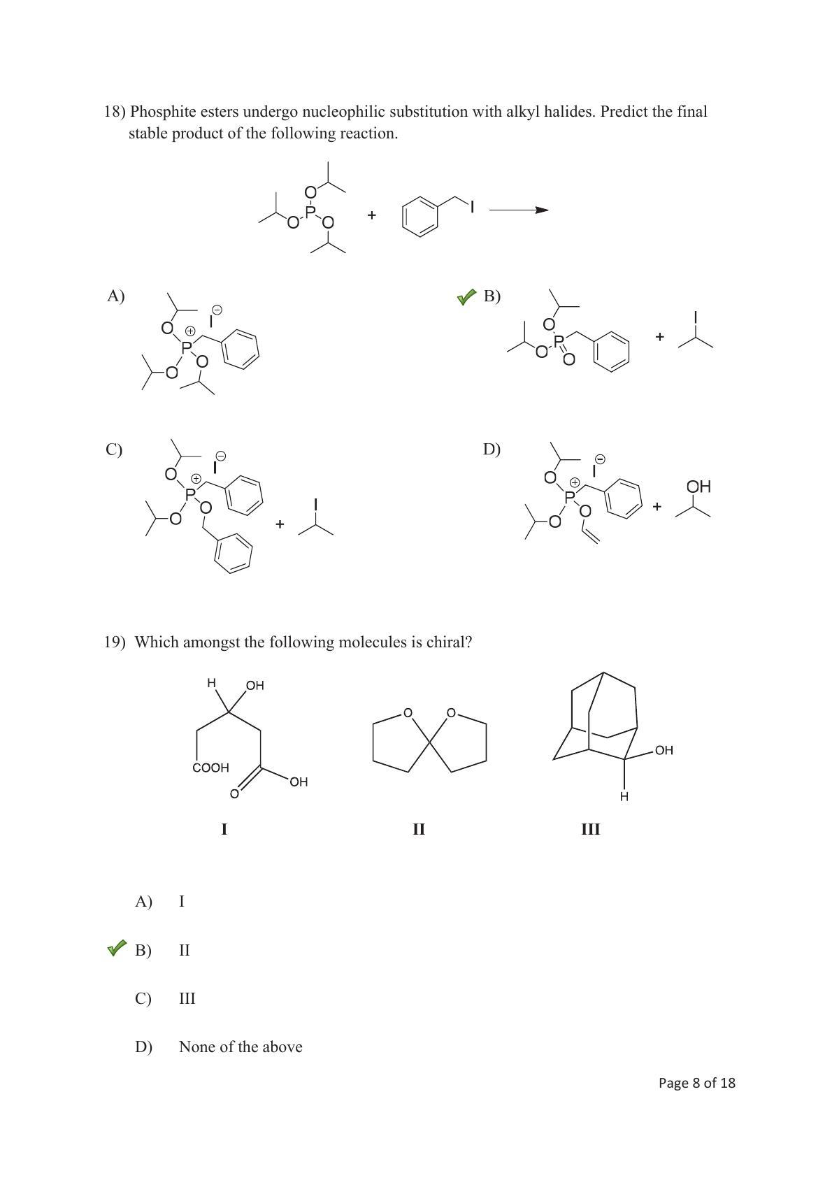 TIFR GS 2018 Chemistry Question Paper - Page 9