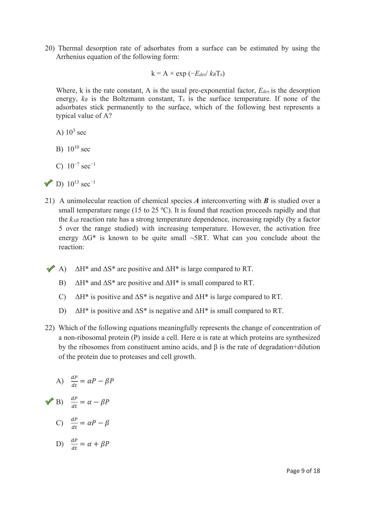 TIFR GS 2018 Chemistry Question Paper - Page 10